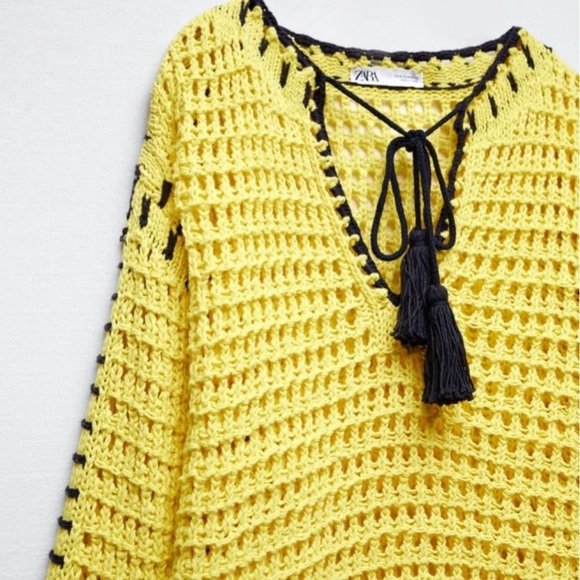ZARA Knit Sweater with Tassels BNWT - Picture 3 of 7